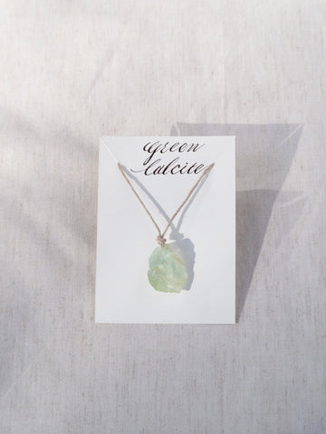 Green Calcite Necklace CelestialandHonest